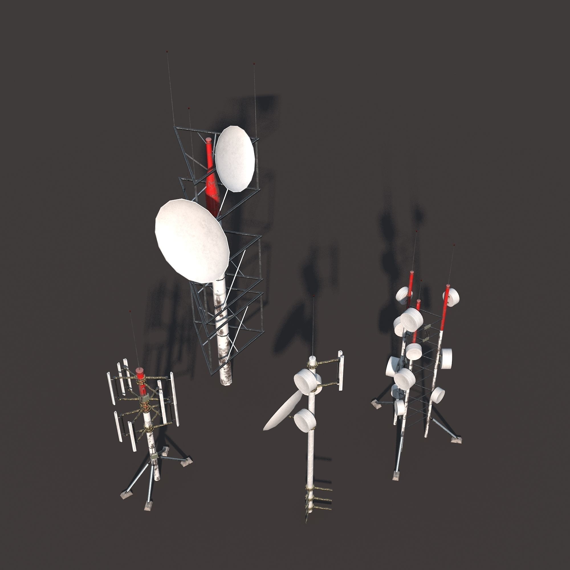 Roof Antena Low Poly PBR Low-poly 3D model_4