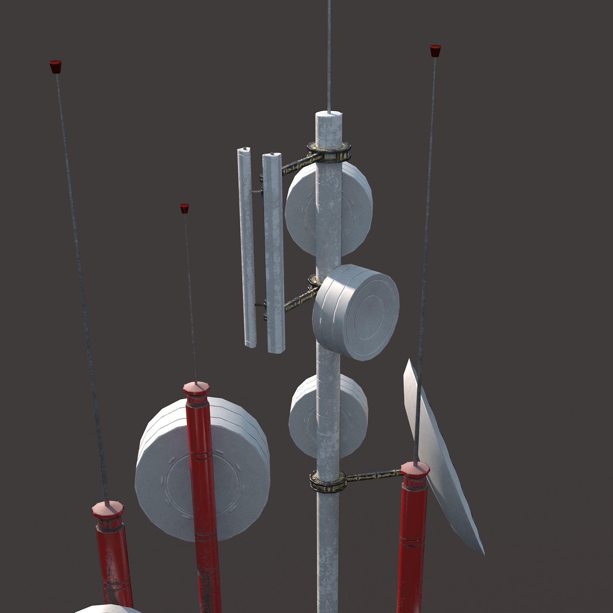 Roof Antena Low Poly PBR Low-poly 3D model_2
