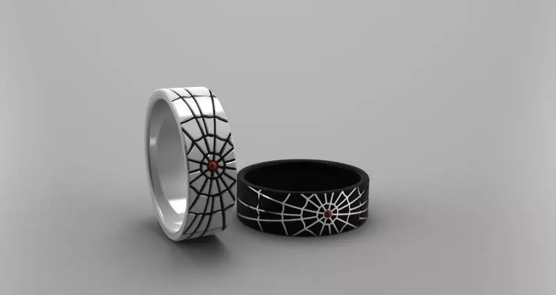 Ring two gold and silver wedding rings Free 3D print model