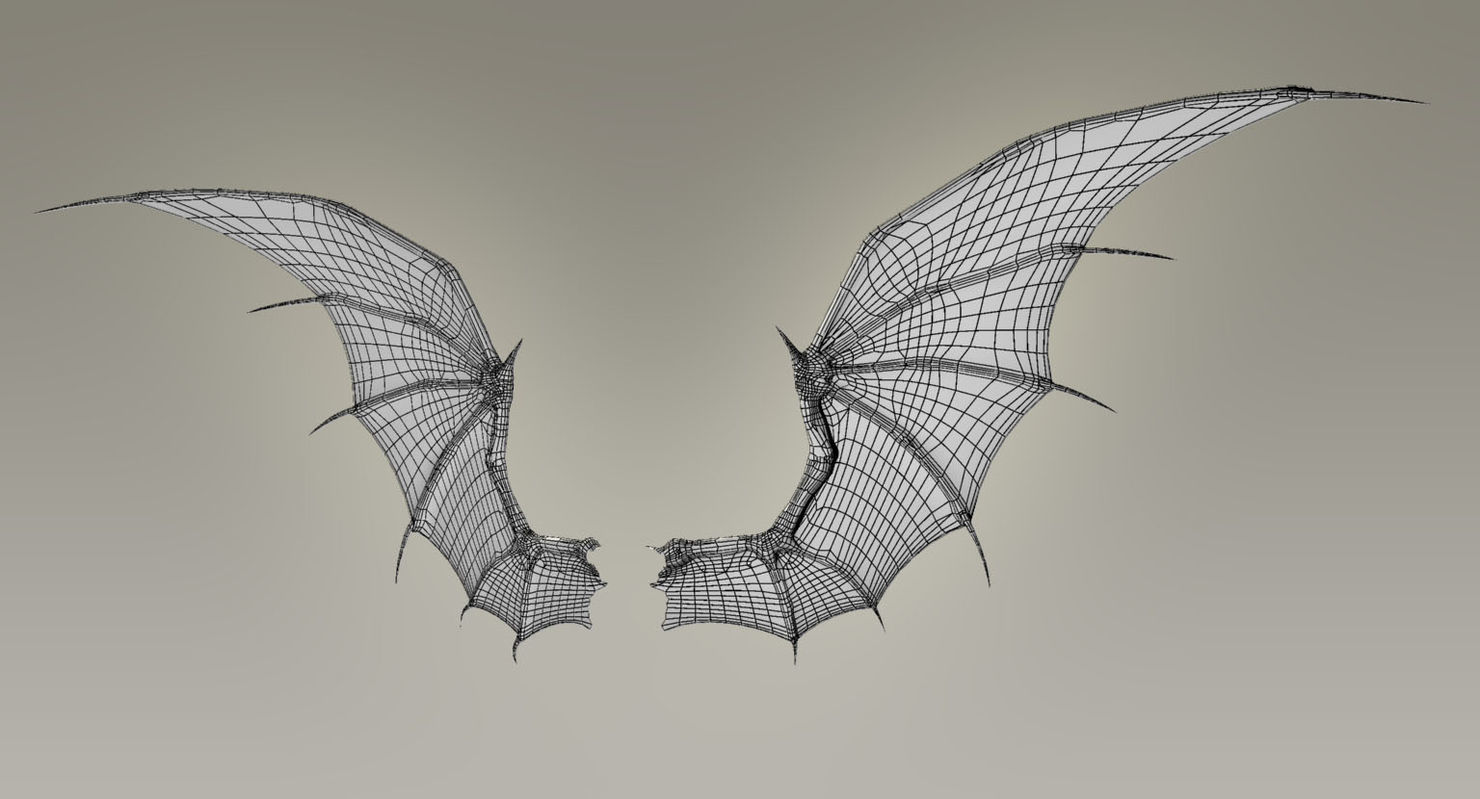Bat Wing Rigged 3D model_6