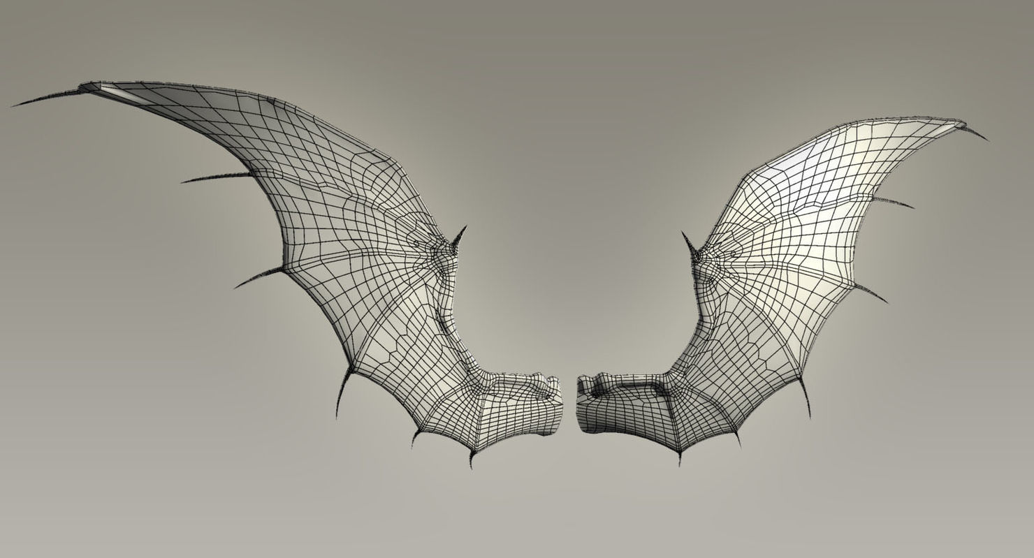Bat Wing Rigged 3D model_7