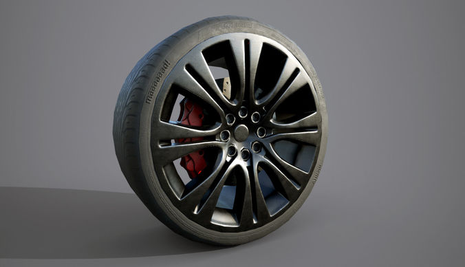 Low Poly Car Wheel Low-poly 3D model
