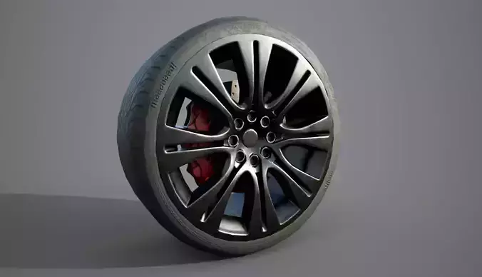 Low Poly Car Wheel Low-poly 3D model