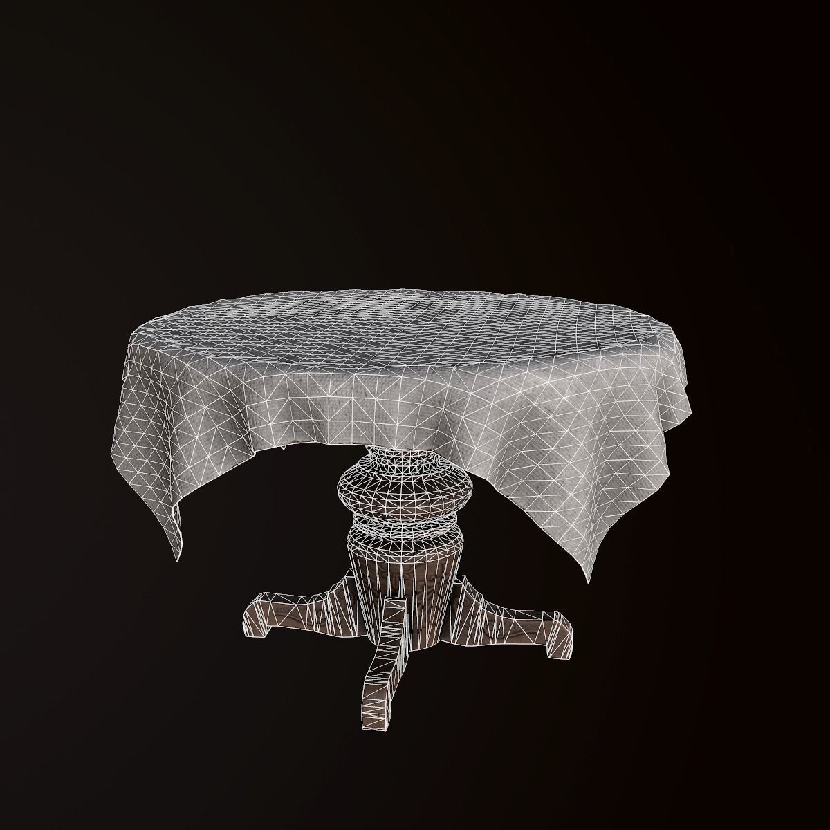 Cloth Covered Table - PBR Game Ready Low-poly 3D model_6