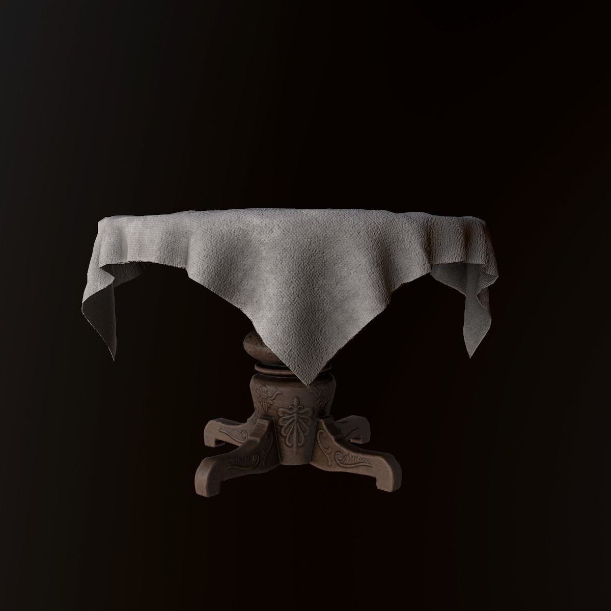 Cloth Covered Table - PBR Game Ready Low-poly 3D model_5