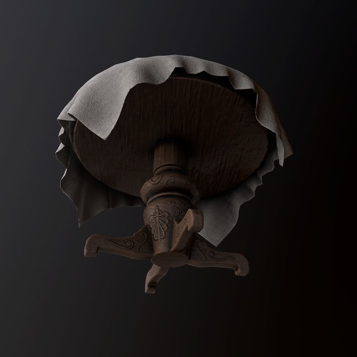 Cloth Covered Table - PBR Game Ready Low-poly 3D model_2