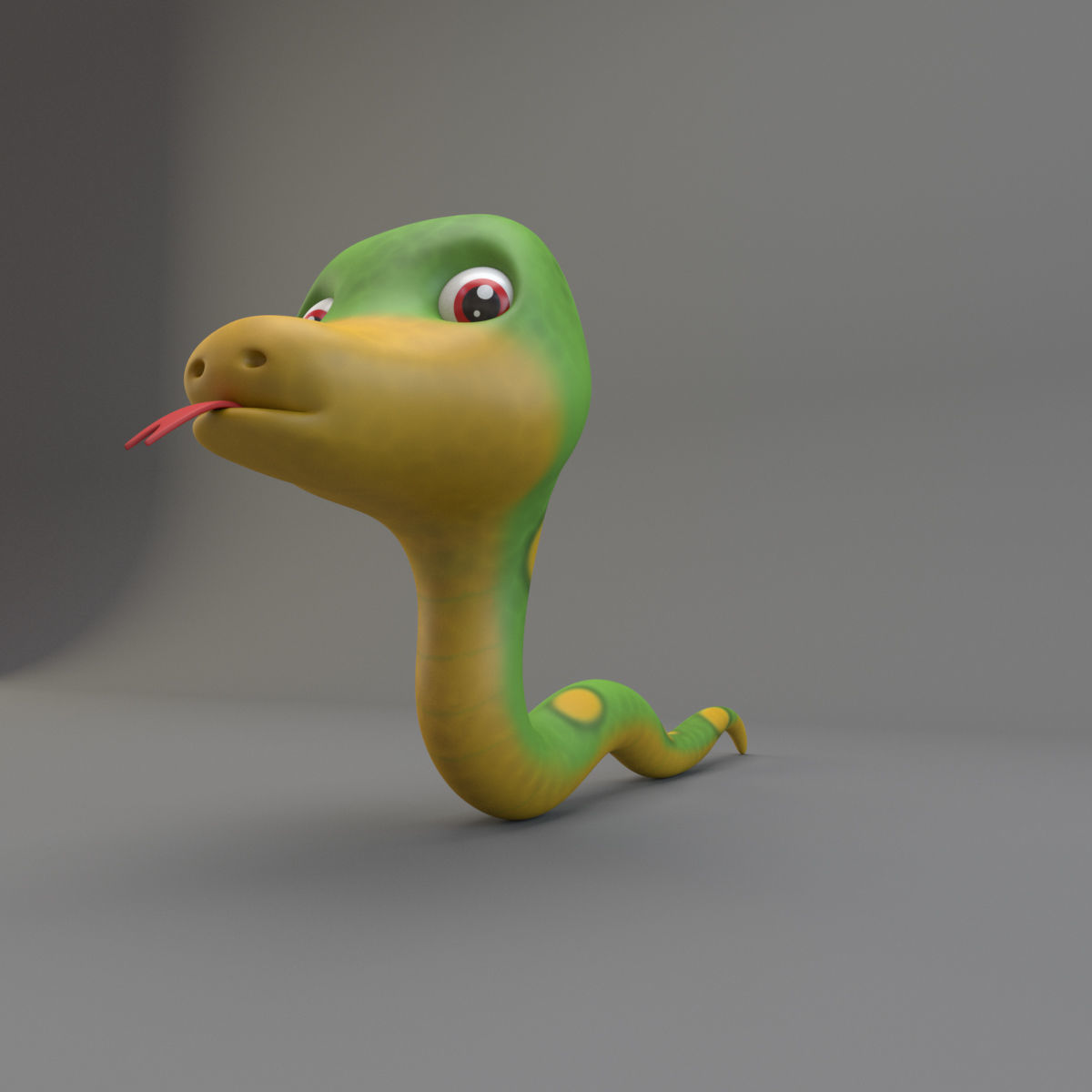 Cartoon Snake 3D model_6