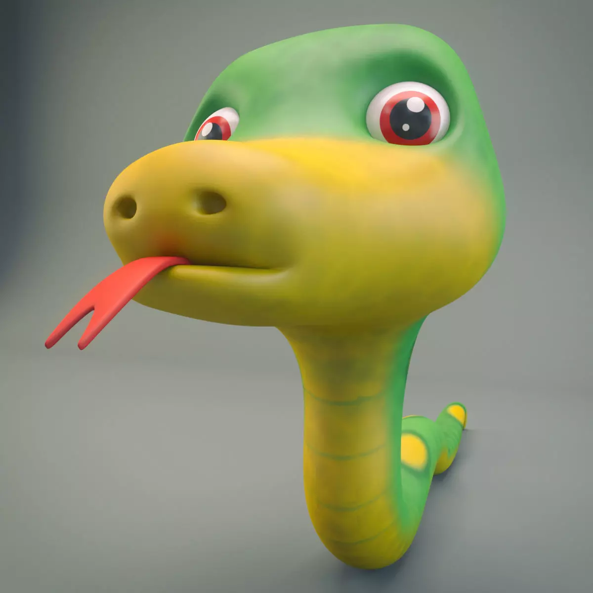 Cartoon Snake 3D model_0