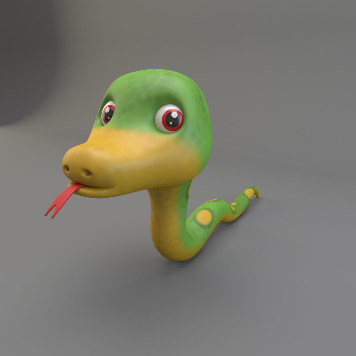 Cartoon Snake 3D model_3