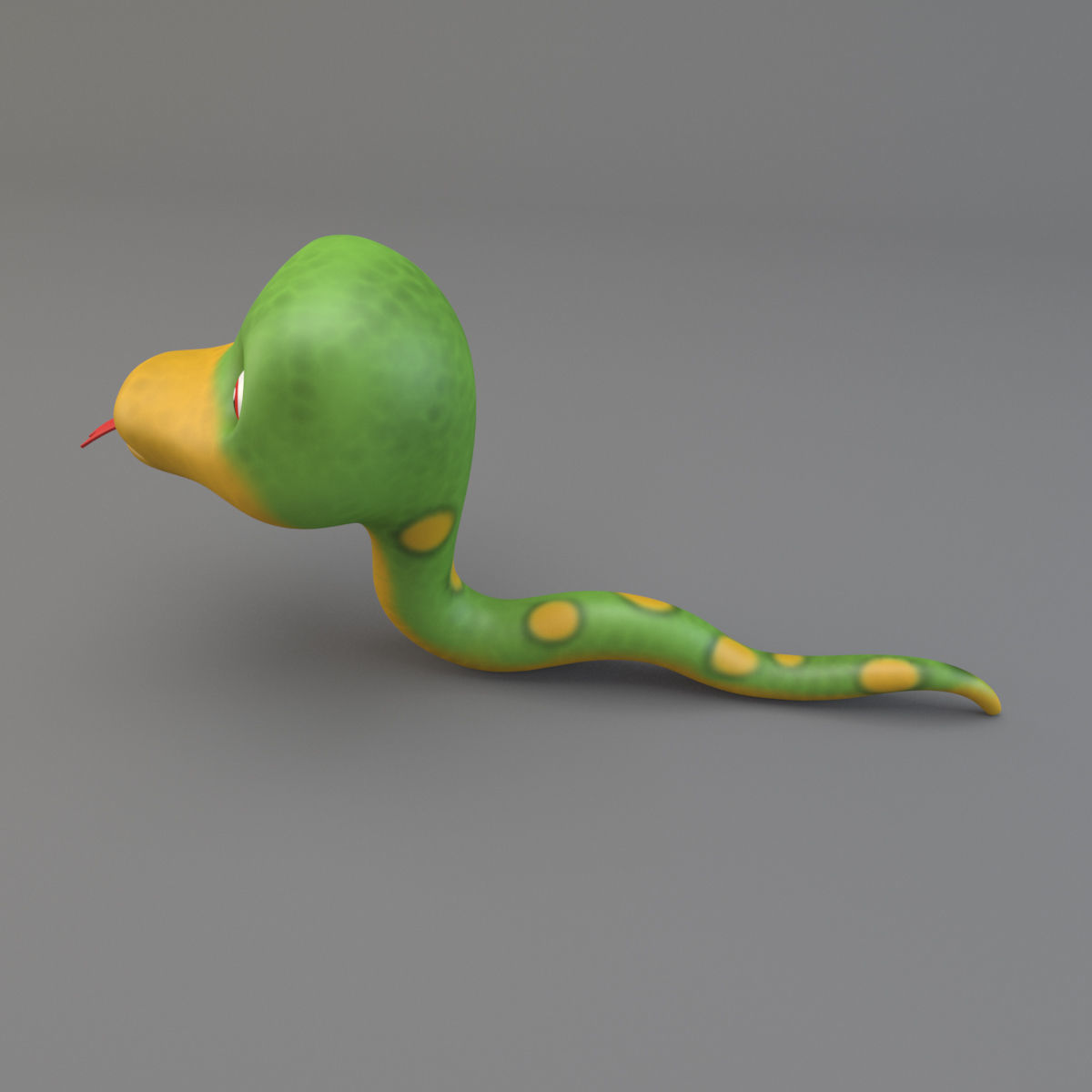 Cartoon Snake 3D model_2