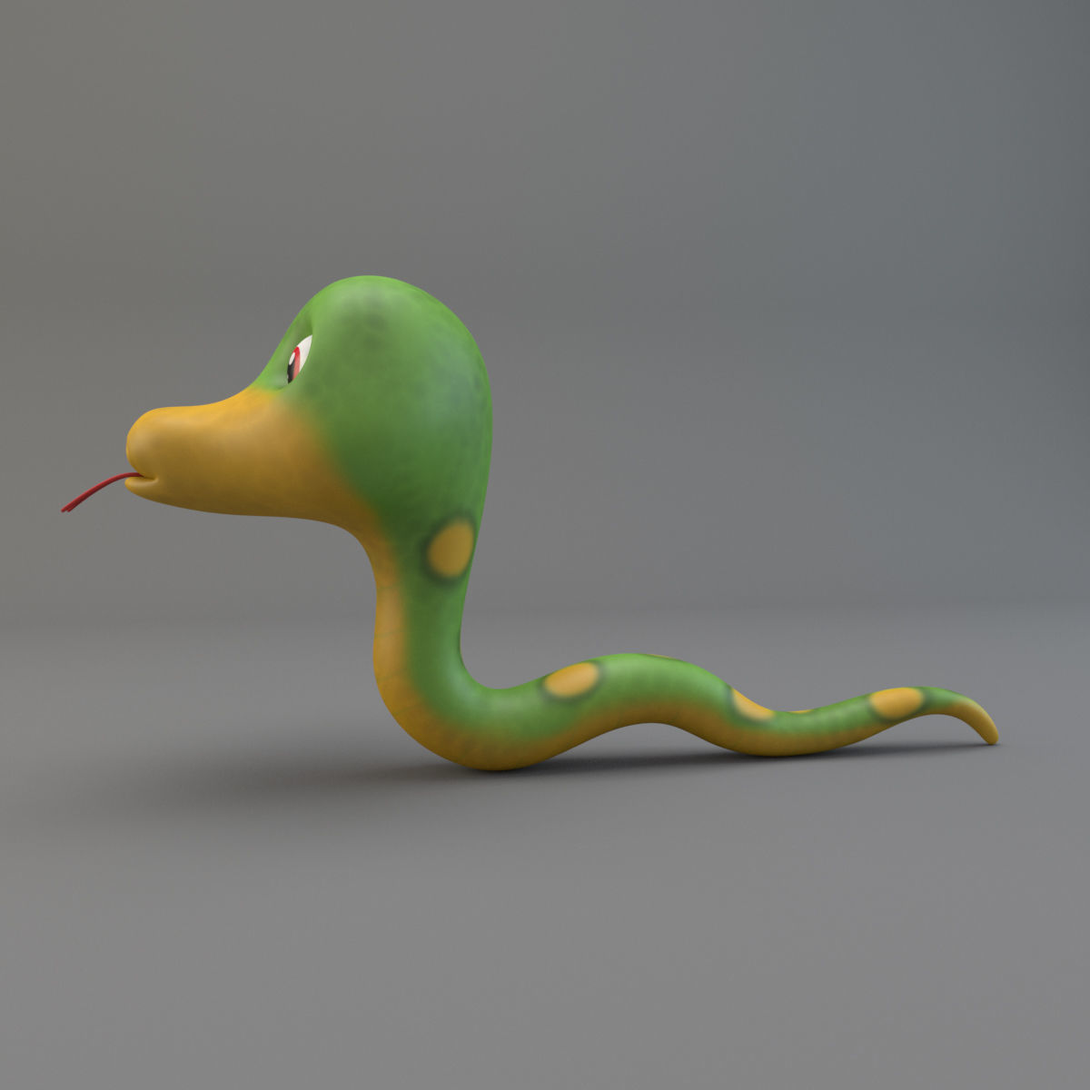 Cartoon Snake 3D model_4