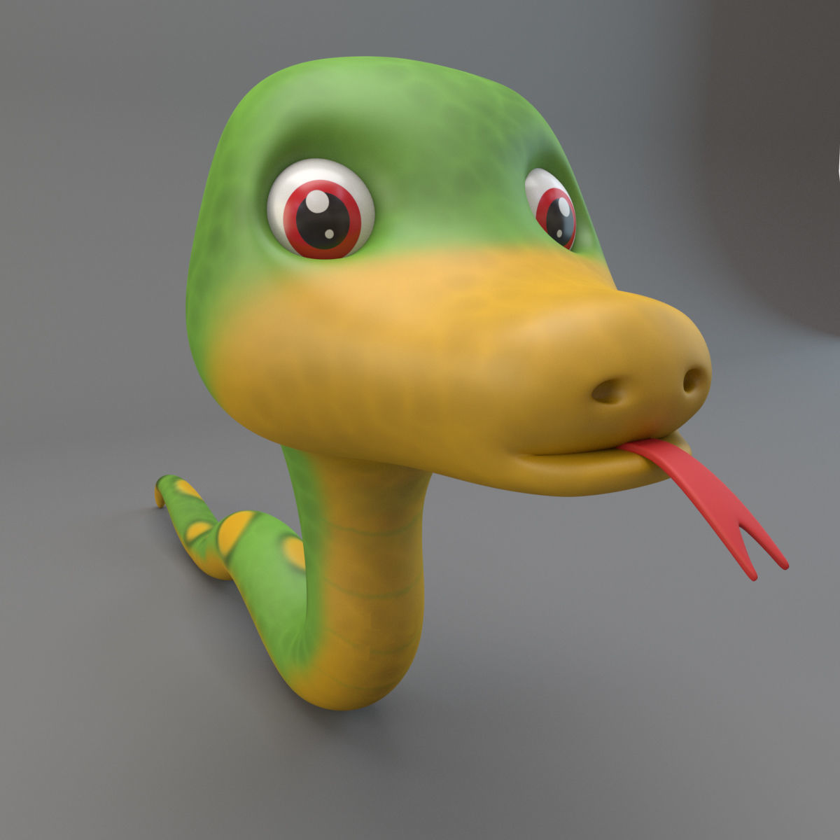 Cartoon Snake 3D model_7