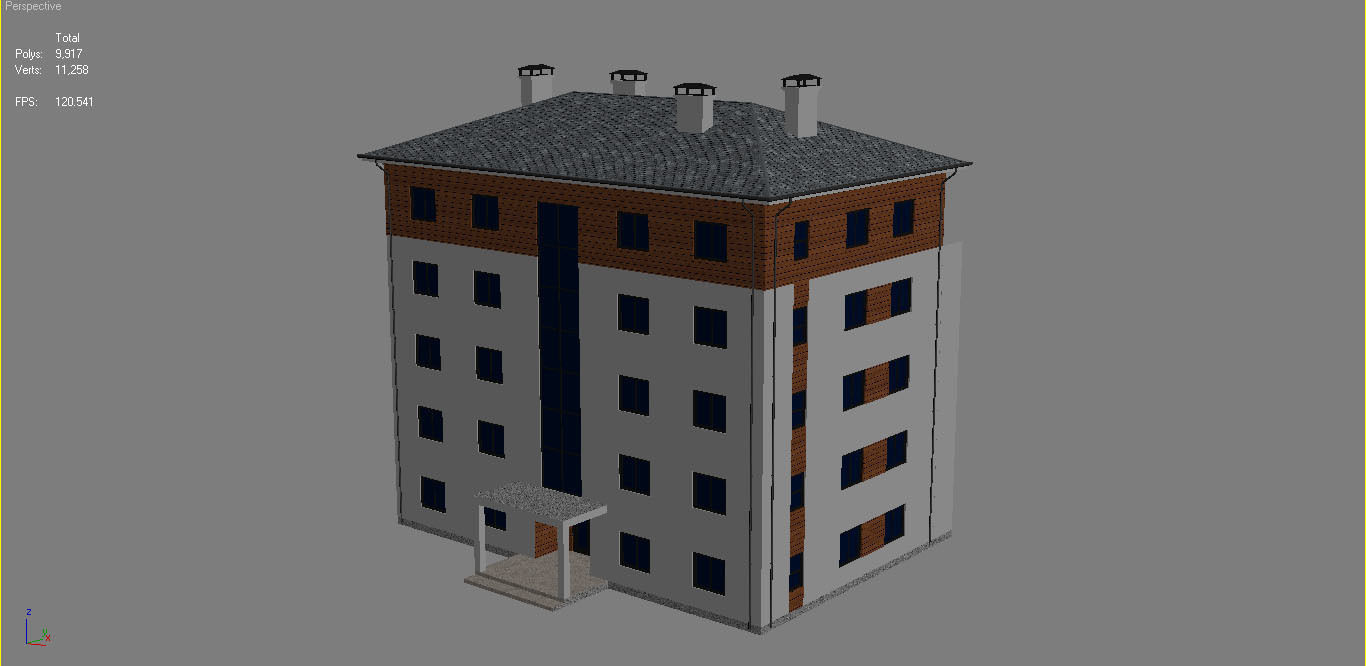 Residential Building 4 Low-poly 3D model_12