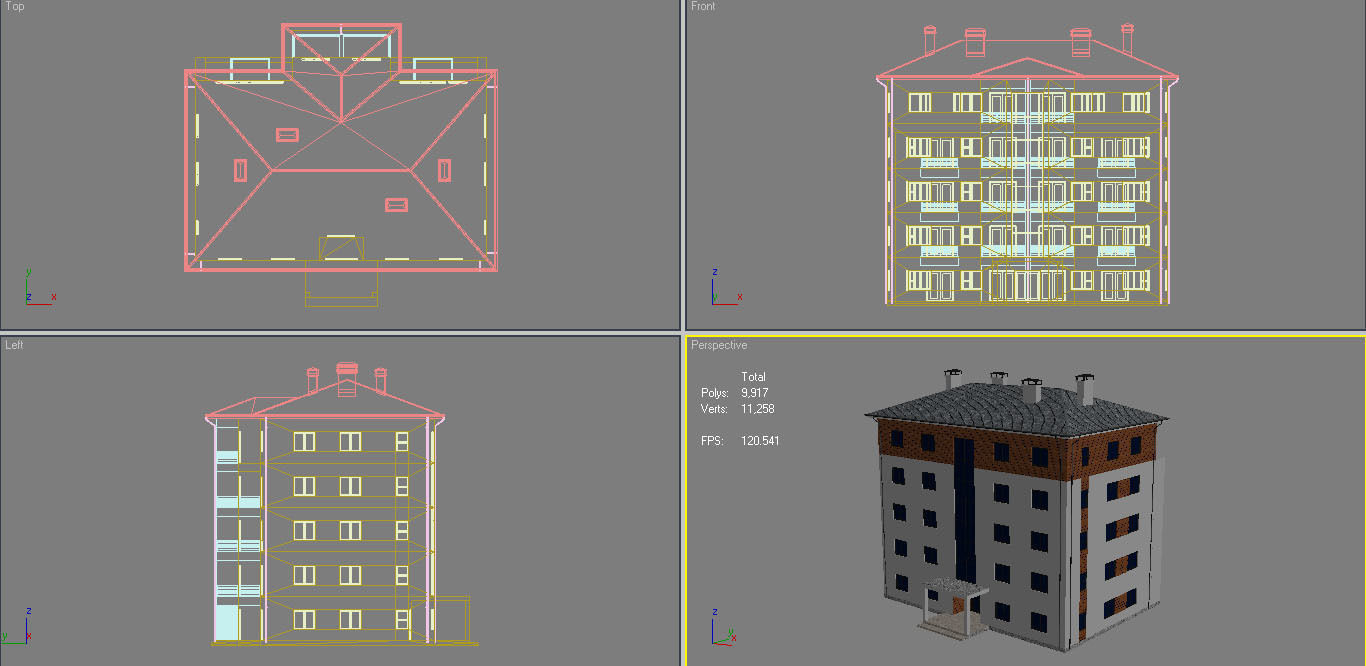 Residential Building 4 Low-poly 3D model_11