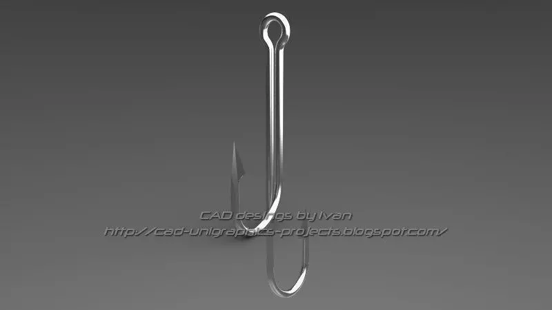 Double fishing hook Free 3D model