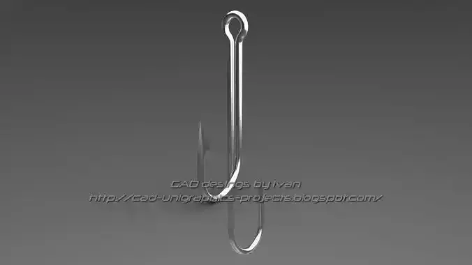 Double fishing hook Free 3D model
