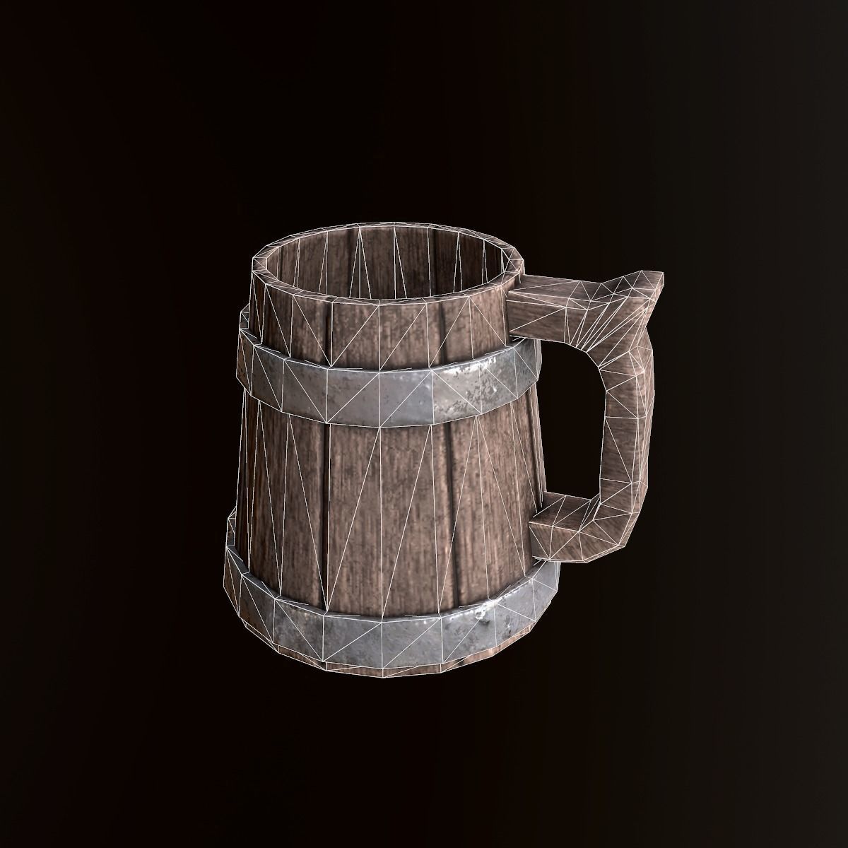 Tankard Mug Cup - PBR Game Ready Low-poly 3D model_6