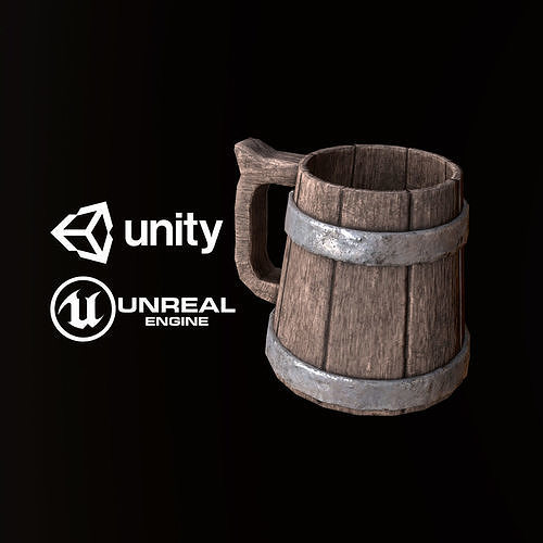 Tankard Mug Cup - PBR Game Ready Low-poly 3D model