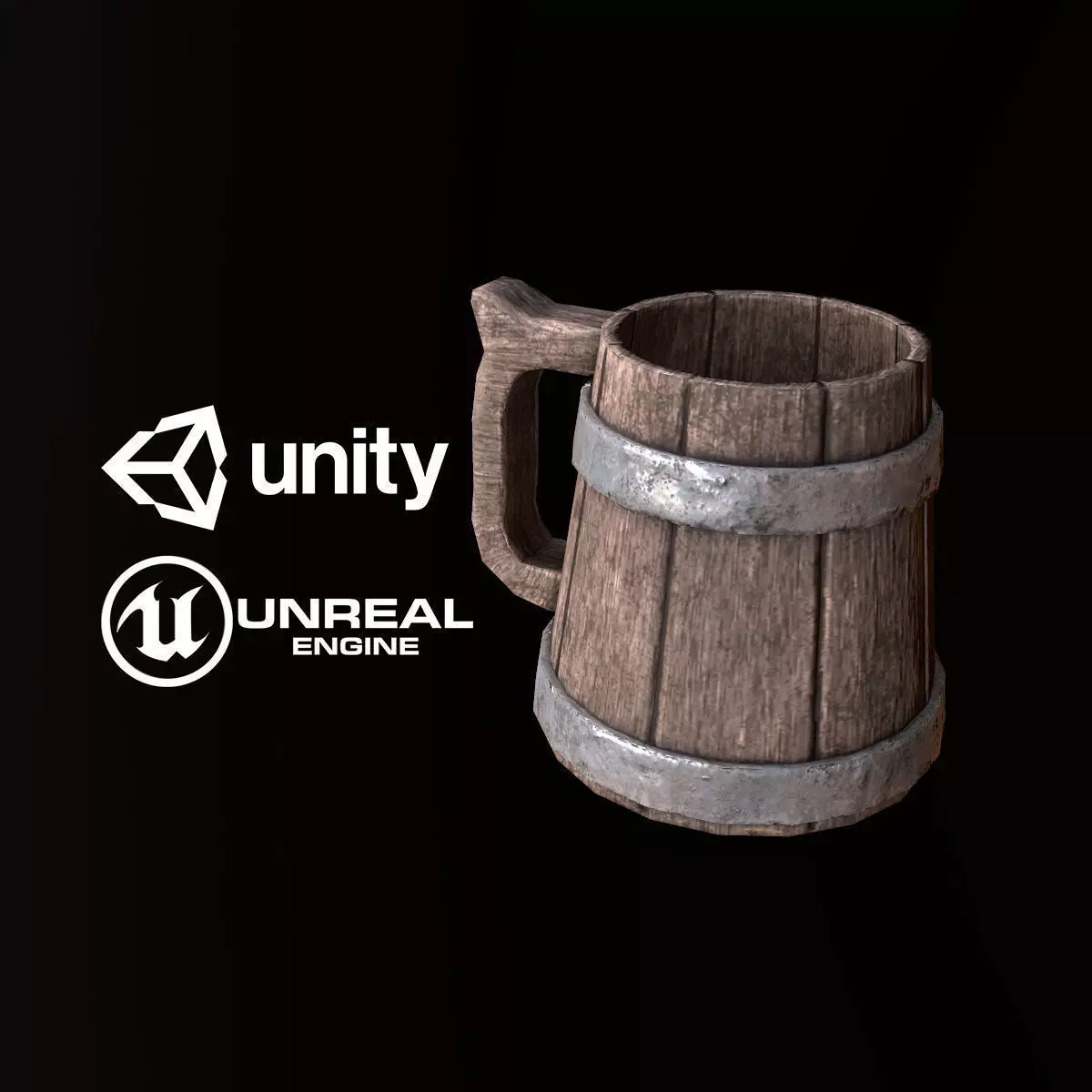 Tankard Mug Cup - PBR Game Ready Low-poly 3D model_0