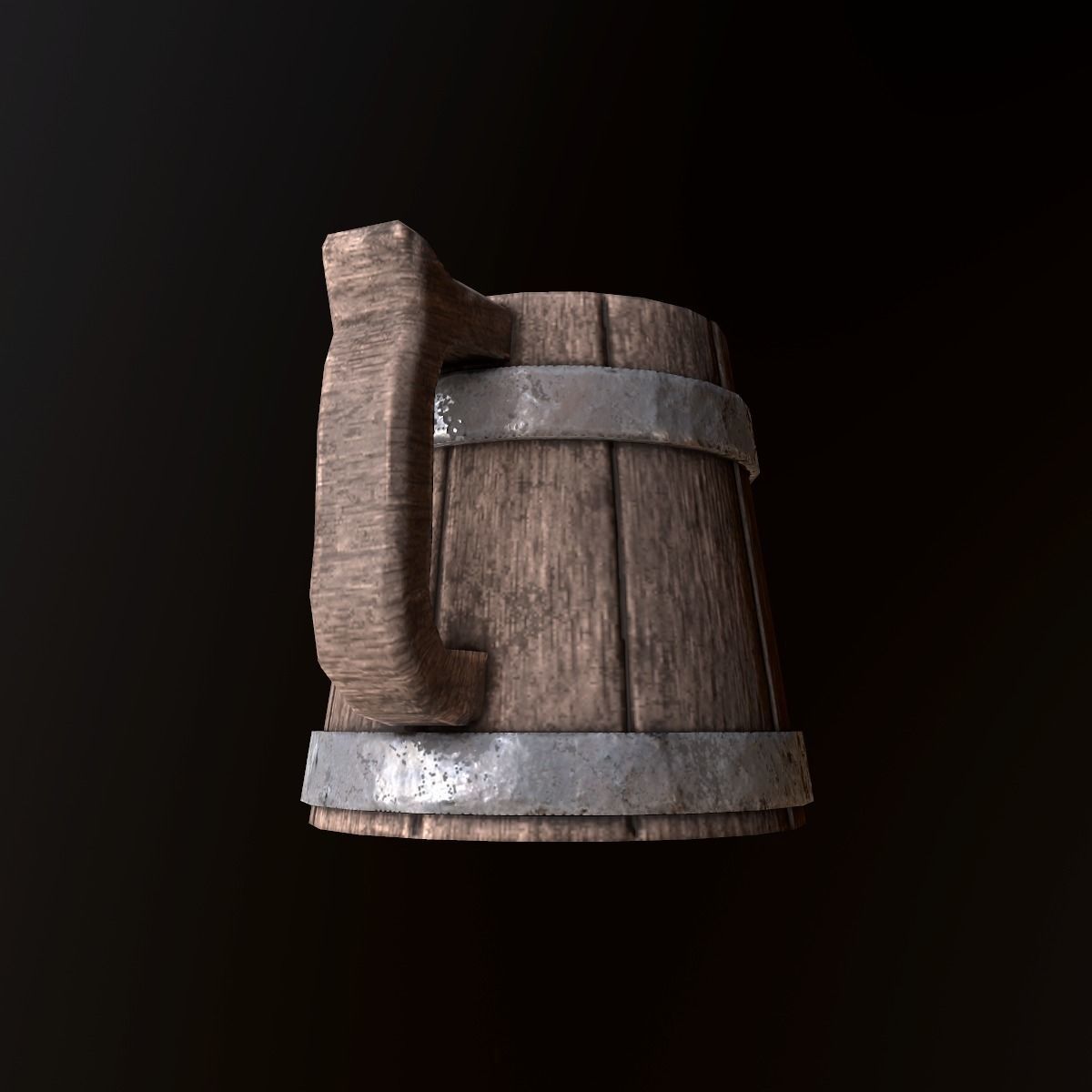 Tankard Mug Cup - PBR Game Ready Low-poly 3D model_5