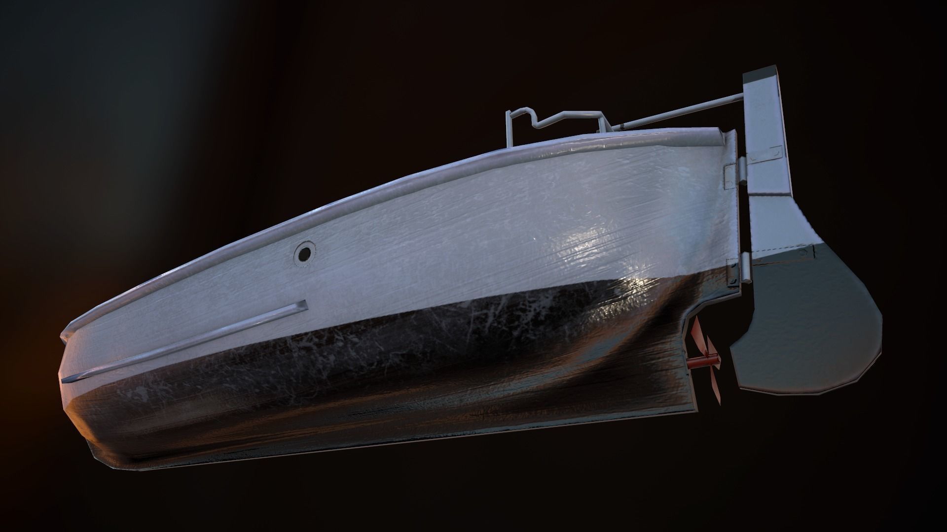 MOTORBOAT fishing boat Low-poly 3D model_3