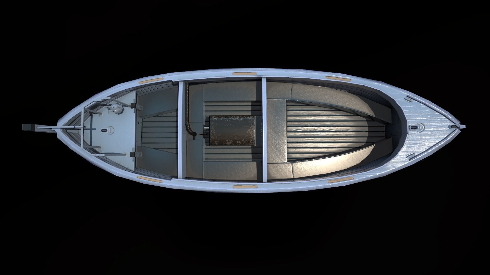 MOTORBOAT fishing boat Low-poly 3D model_5