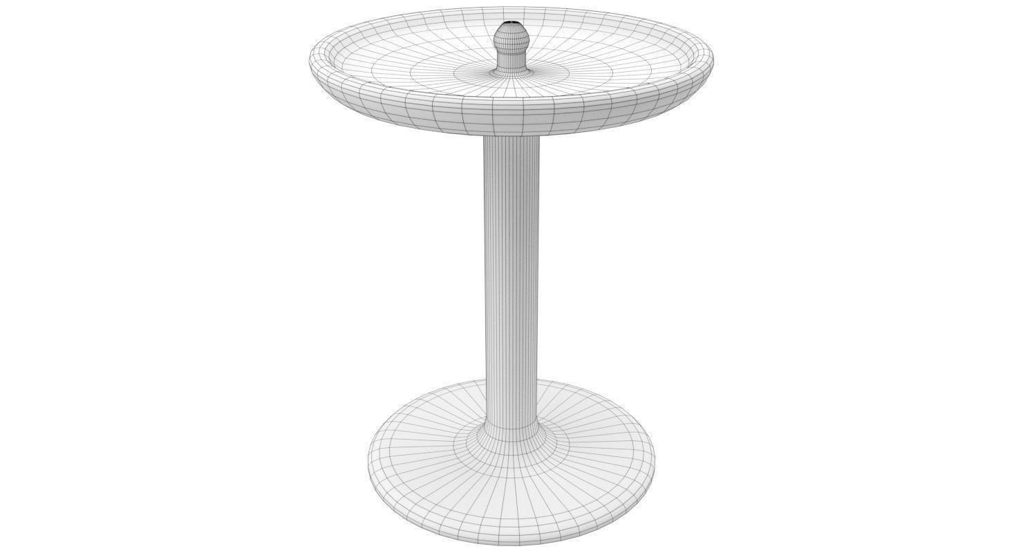 Bird Bath 1 Low-poly 3D model_4