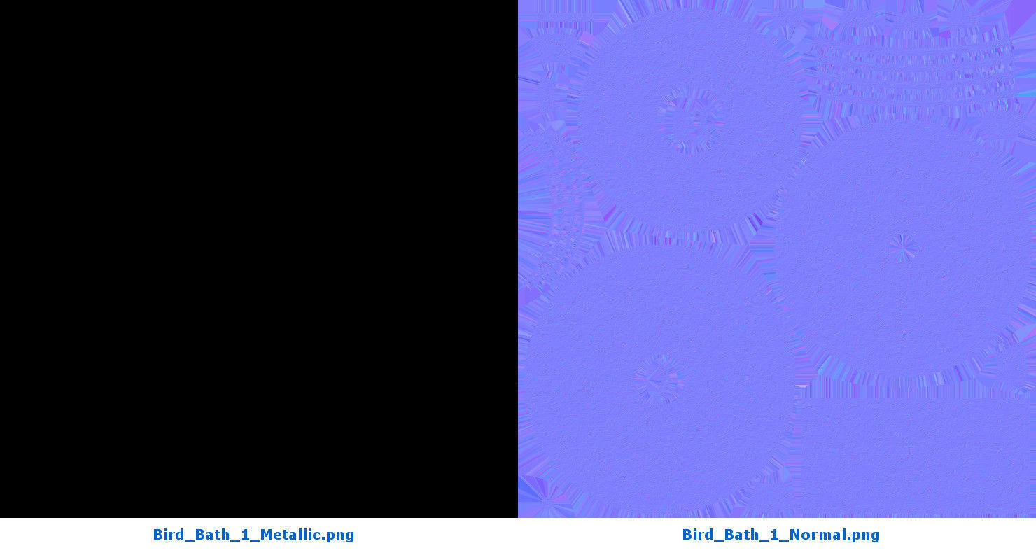 Bird Bath 1 Low-poly 3D model_6