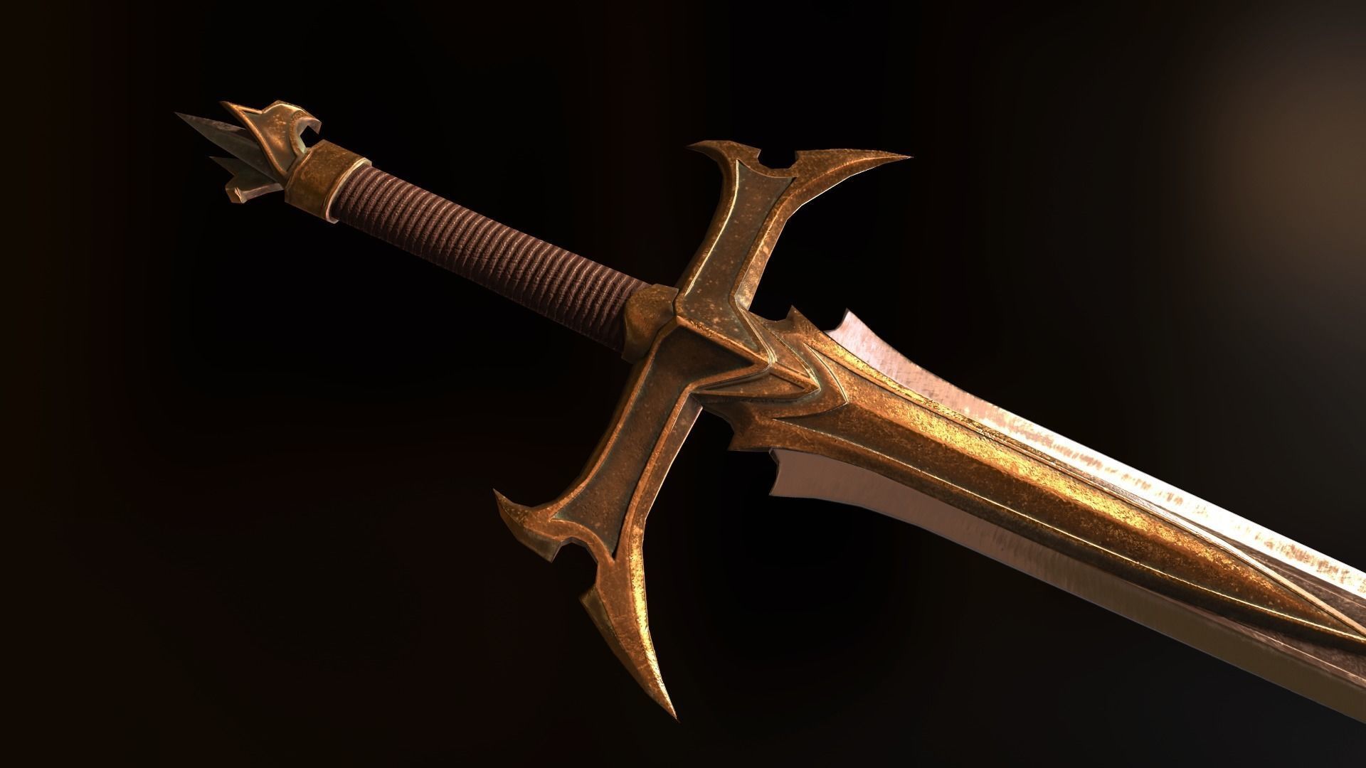 FANTASY SWORD Low-poly 3D model_3