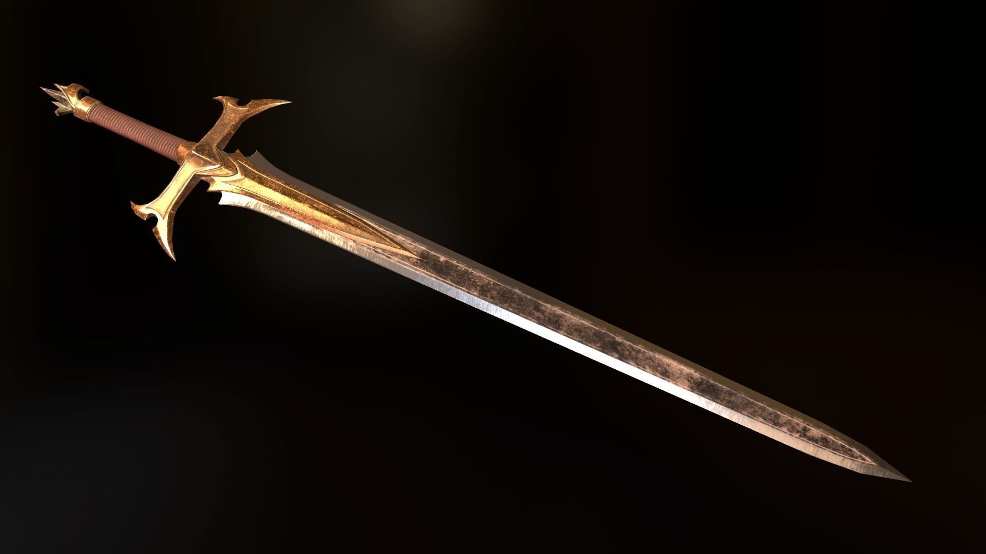 FANTASY SWORD Low-poly 3D model_2