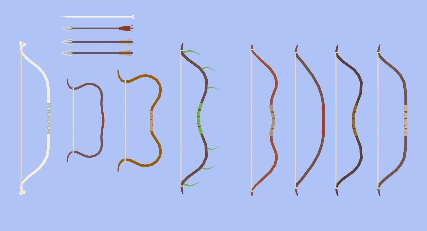 LowPoly Medieval Weapons Pack Low-poly 3D model_1