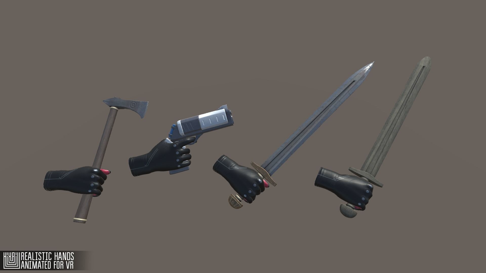 Realistic Hands - animated for VR Low-poly 3D model_4