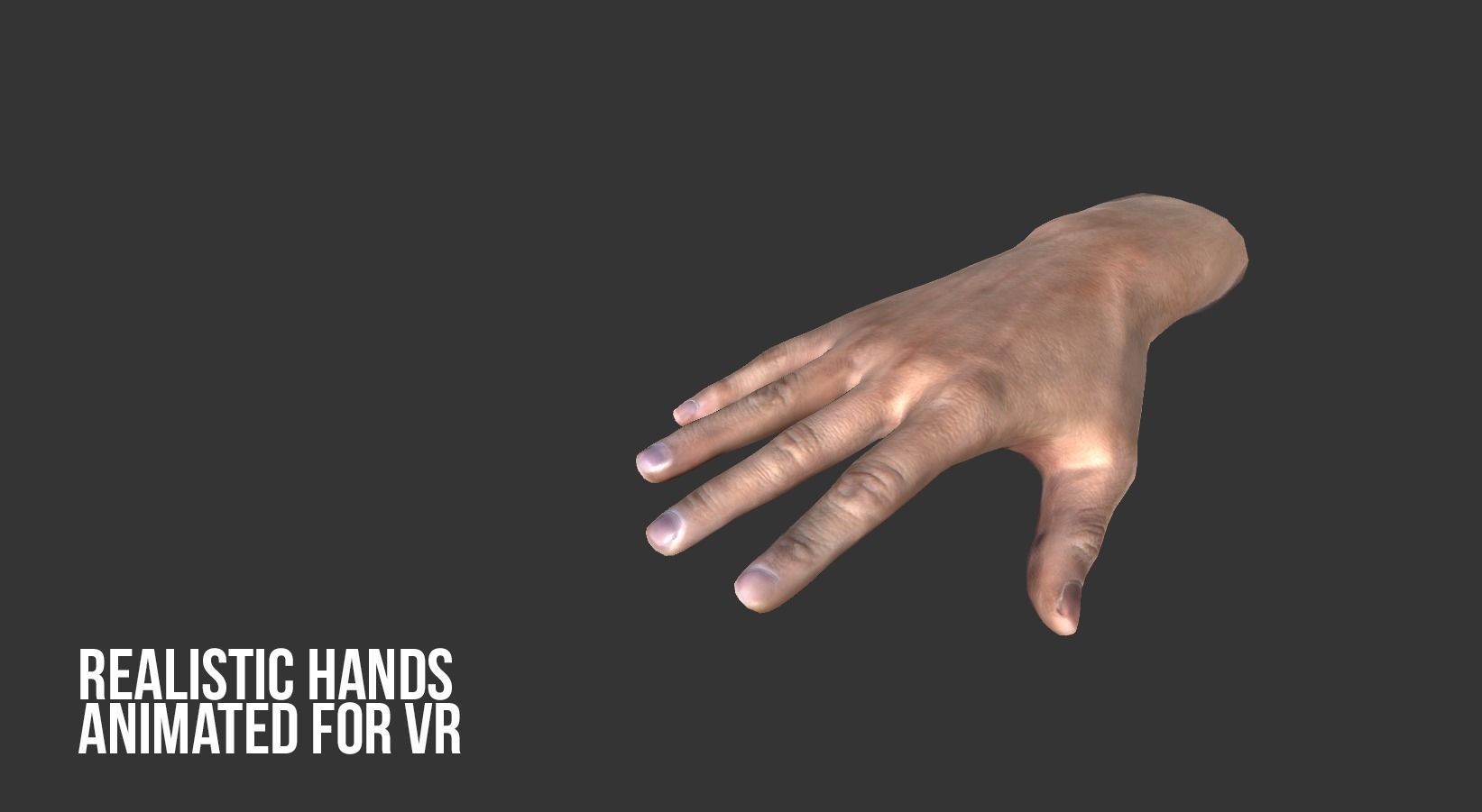 Realistic Hands - animated for VR Low-poly 3D model_23