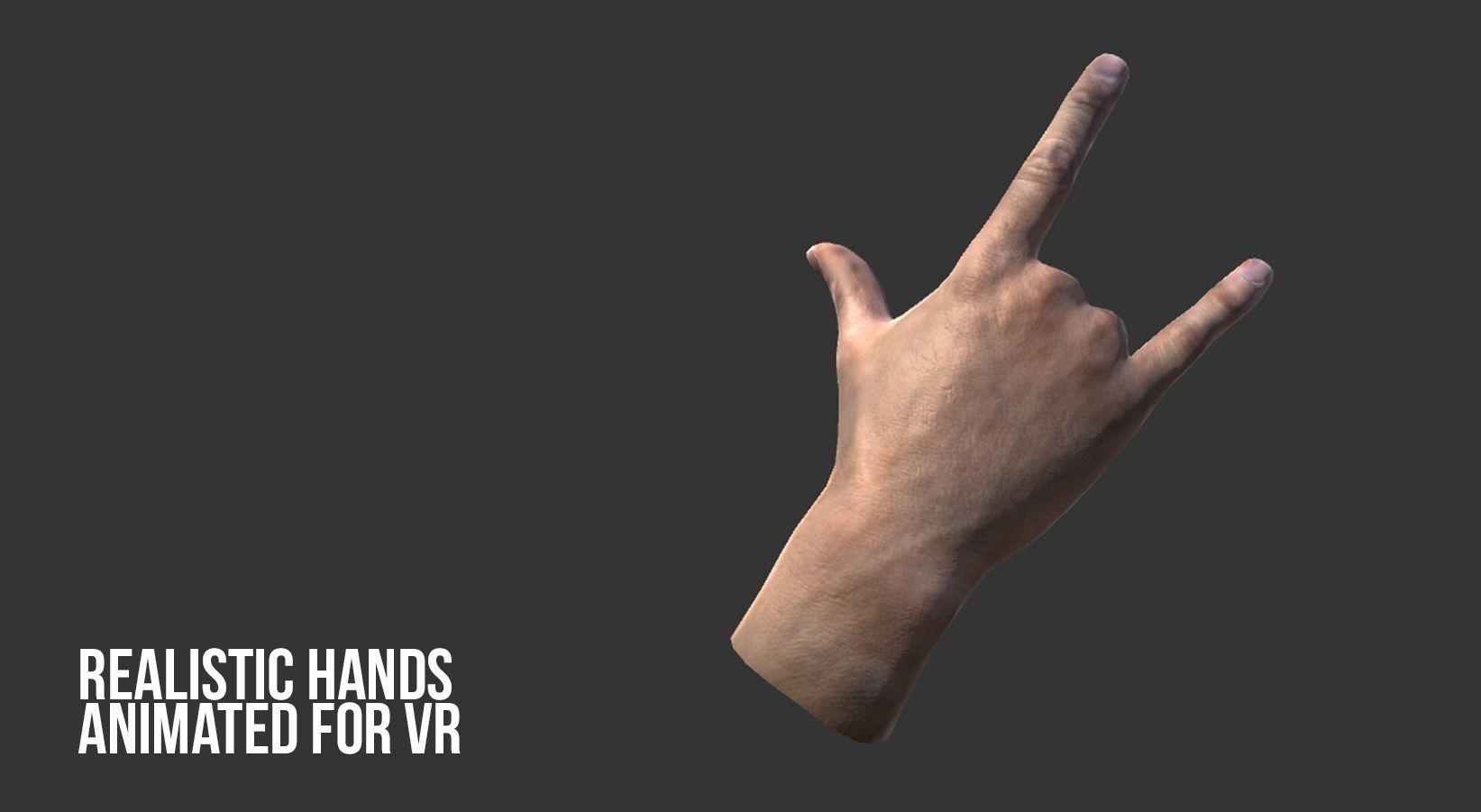 Realistic Hands - animated for VR Low-poly 3D model_27