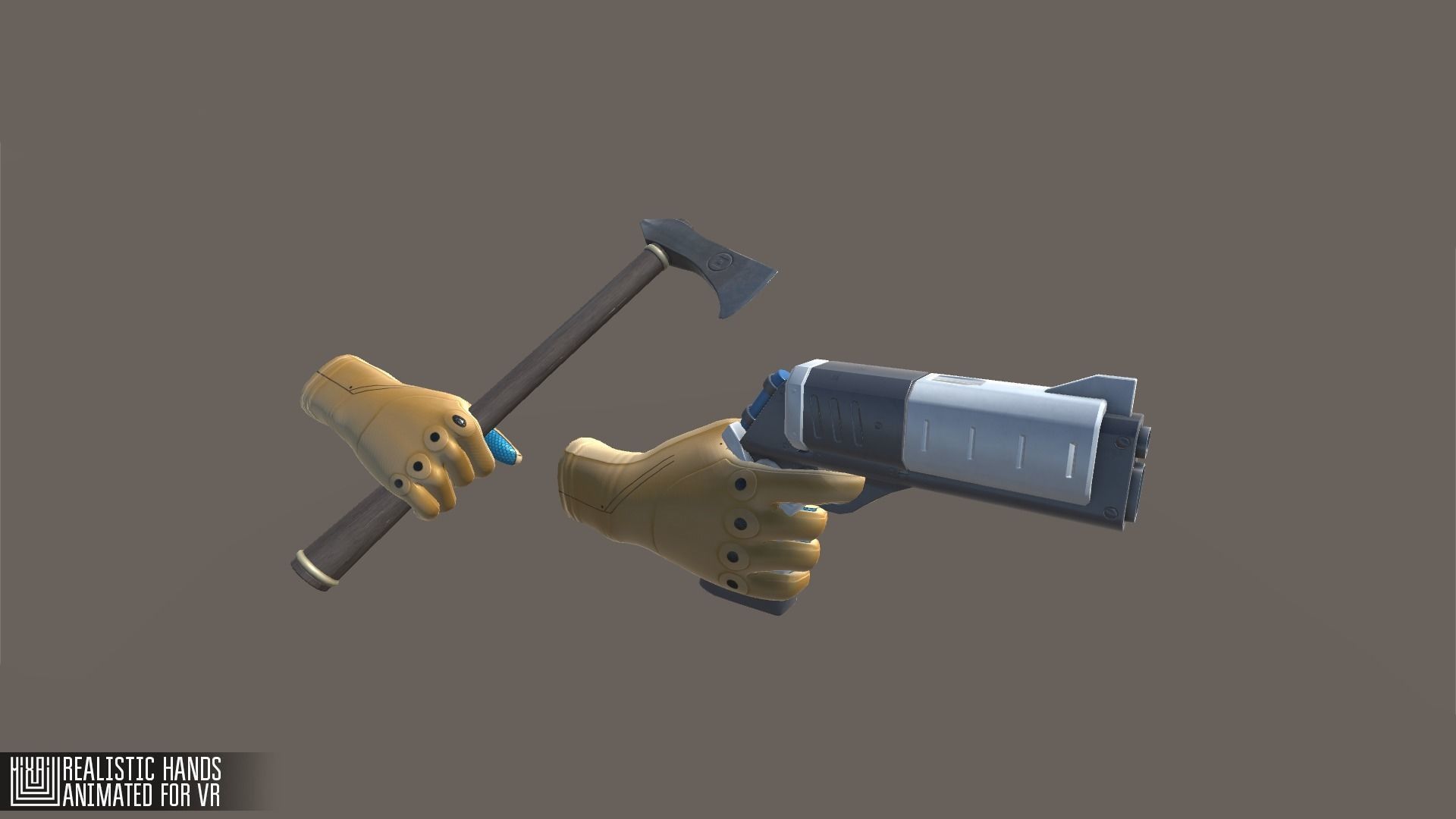 Realistic Hands - animated for VR Low-poly 3D model_2