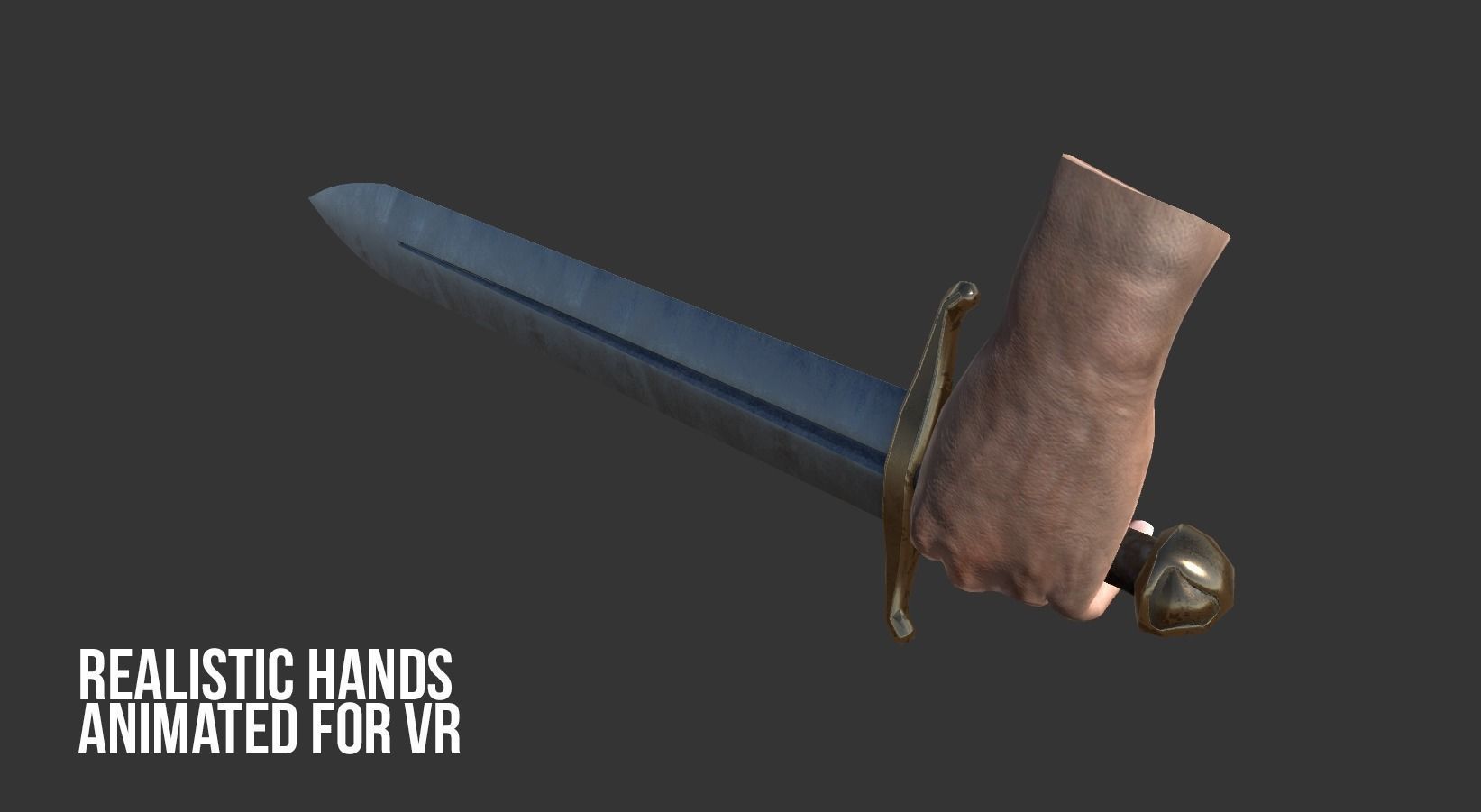 Realistic Hands - animated for VR Low-poly 3D model_22