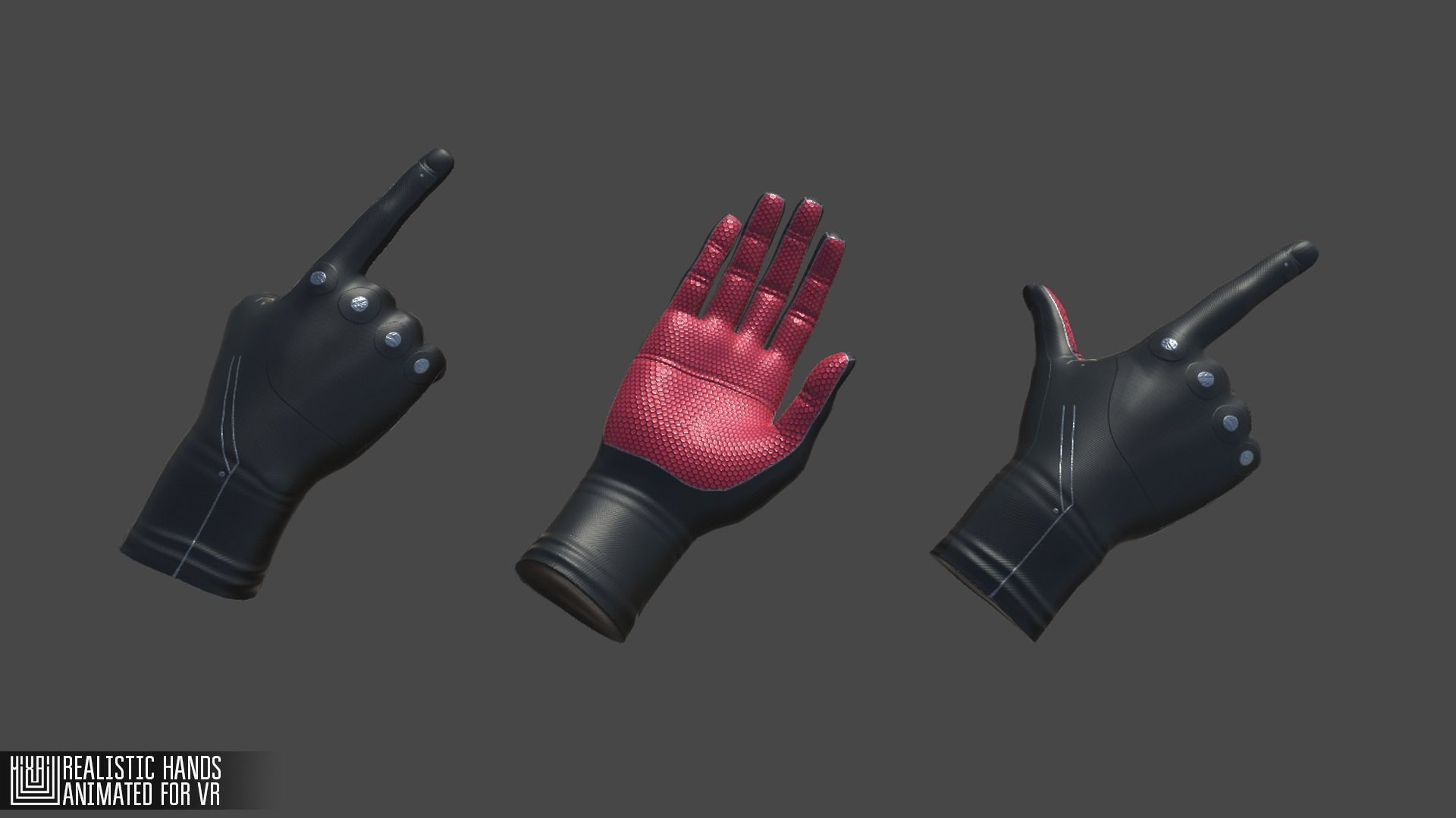 Realistic Hands - animated for VR Low-poly 3D model_1