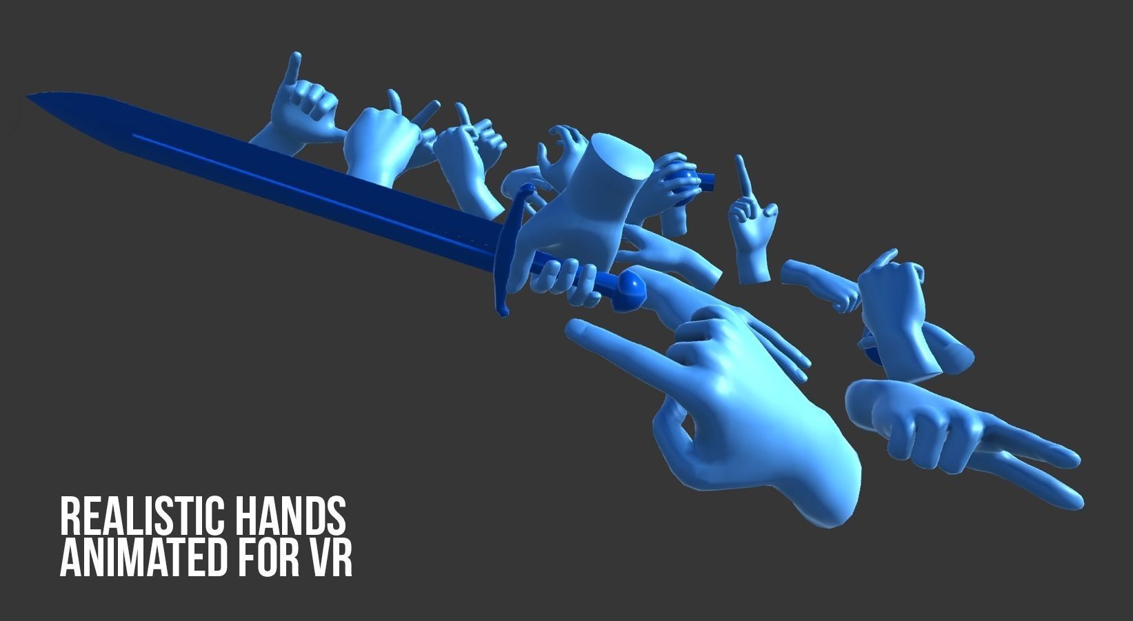 Realistic Hands - animated for VR Low-poly 3D model_26