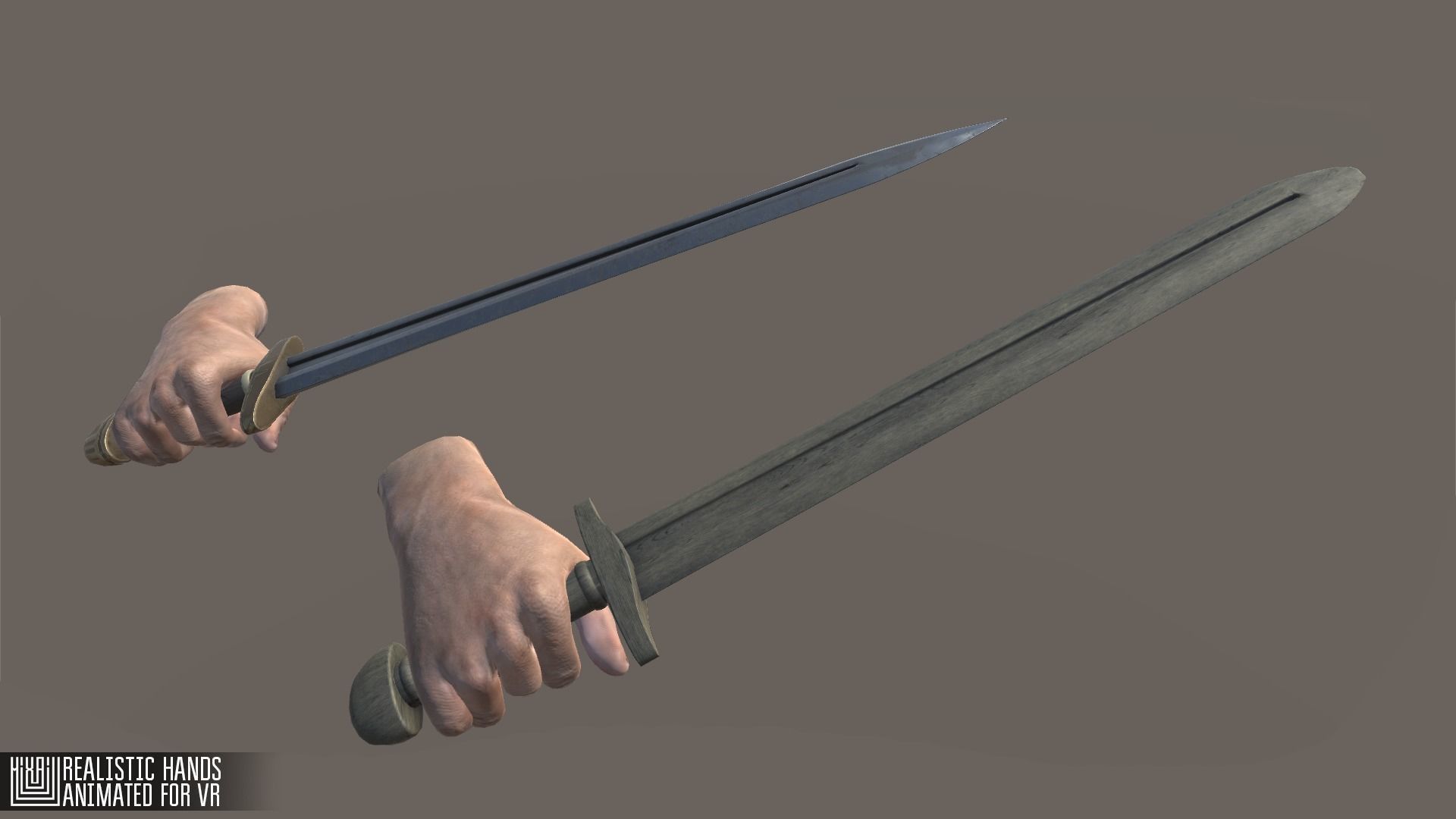 Realistic Hands - animated for VR Low-poly 3D model_20