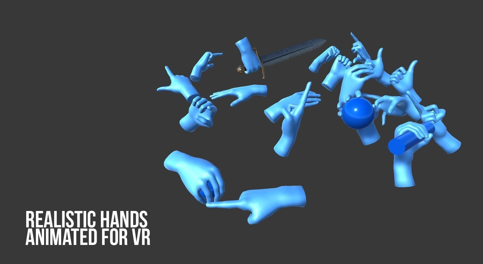 Realistic Hands - animated for VR Low-poly 3D model_25