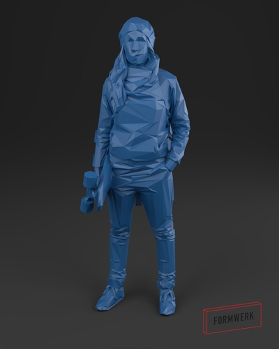 Skater Girl 01 Low Poly Low-poly 3D model