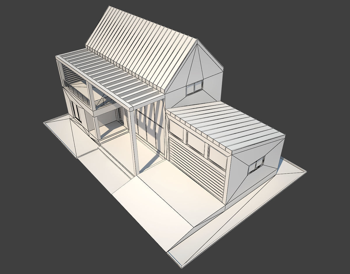 Modern House 8 Low-poly 3D model_10