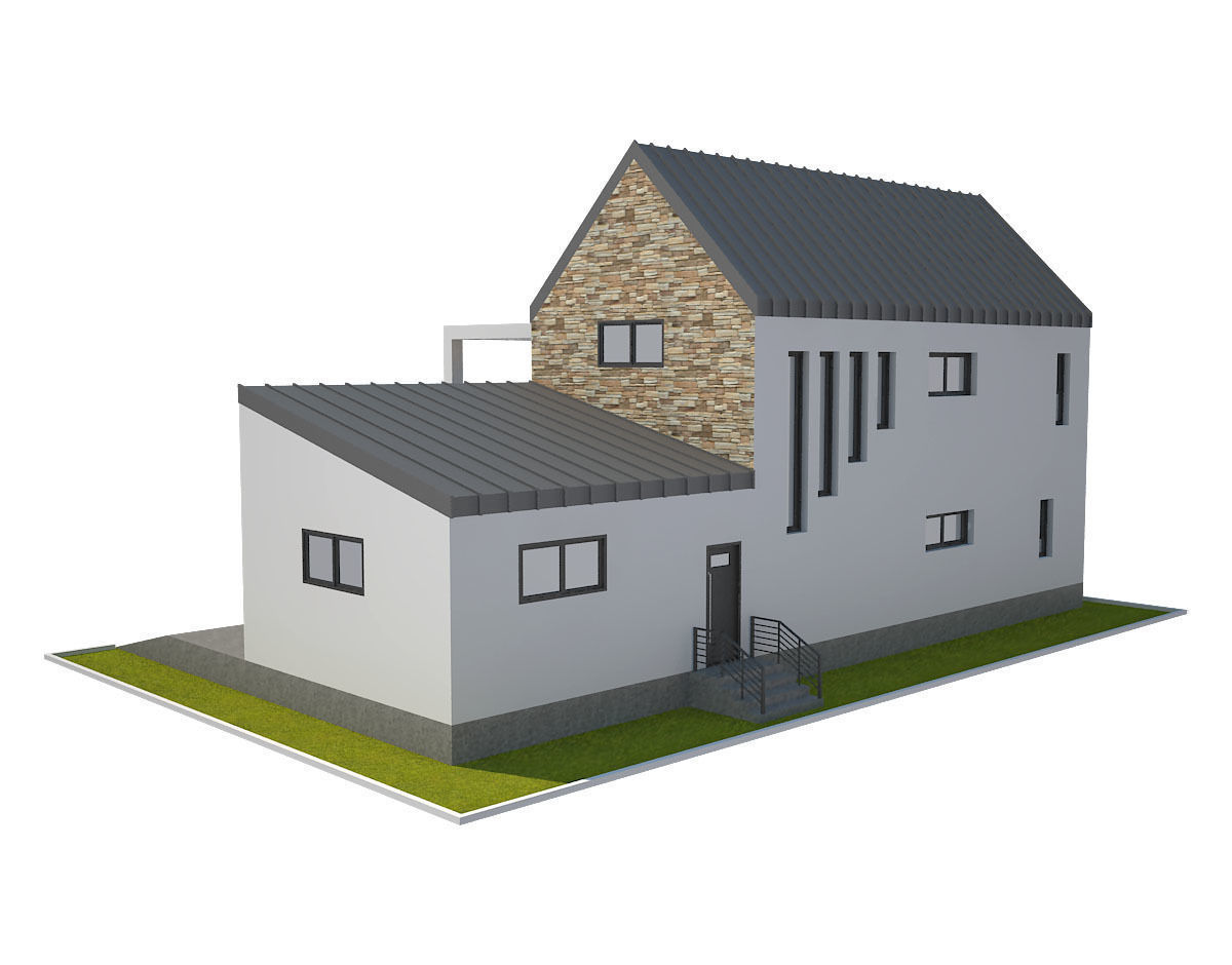 Modern House 8 Low-poly 3D model_4