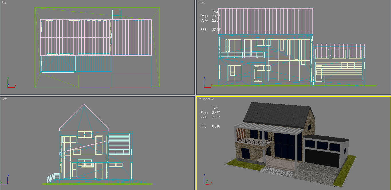 Modern House 8 Low-poly 3D model_12
