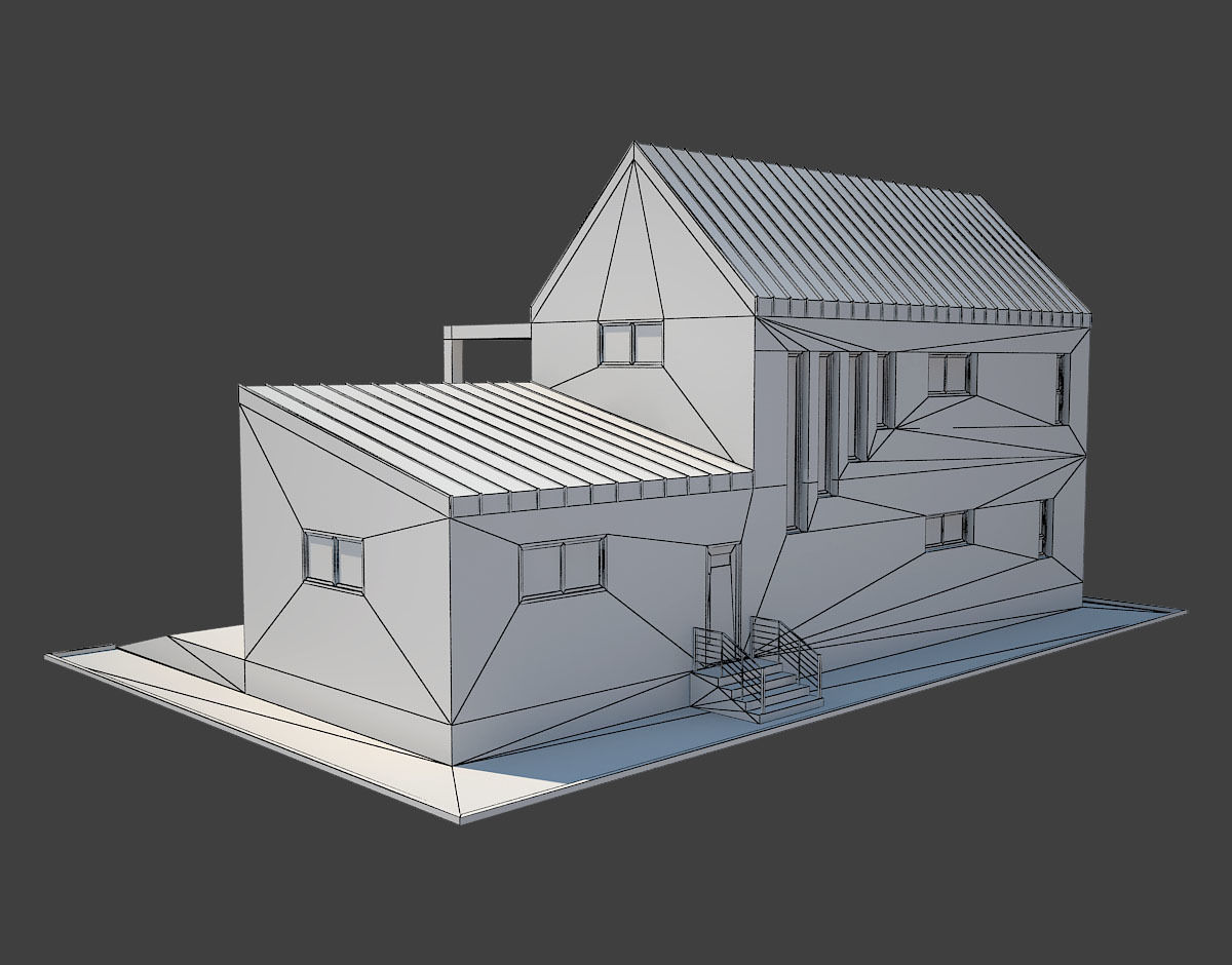 Modern House 8 Low-poly 3D model_8
