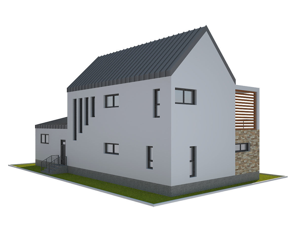 Modern House 8 Low-poly 3D model_3