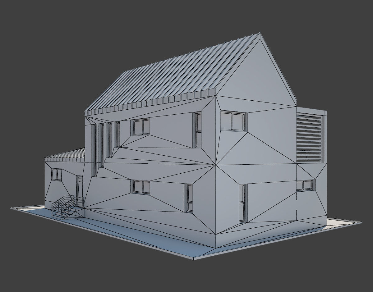 Modern House 8 Low-poly 3D model_9