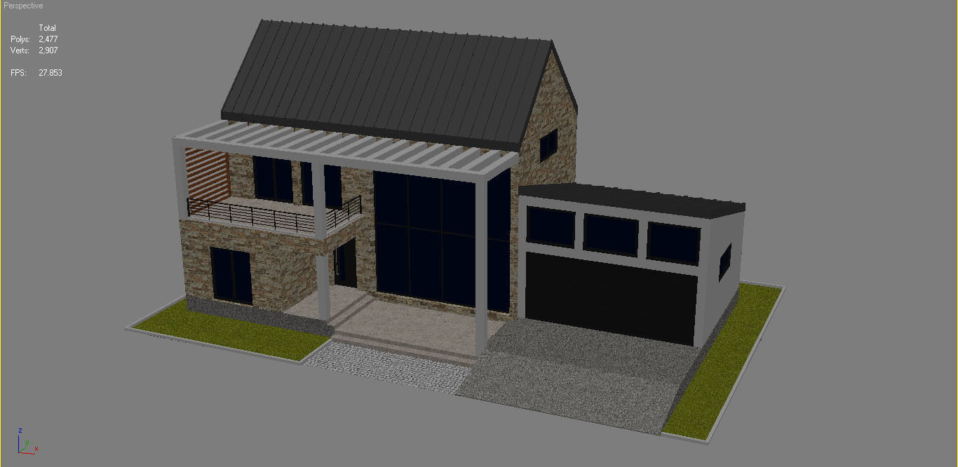 Modern House 8 Low-poly 3D model_11