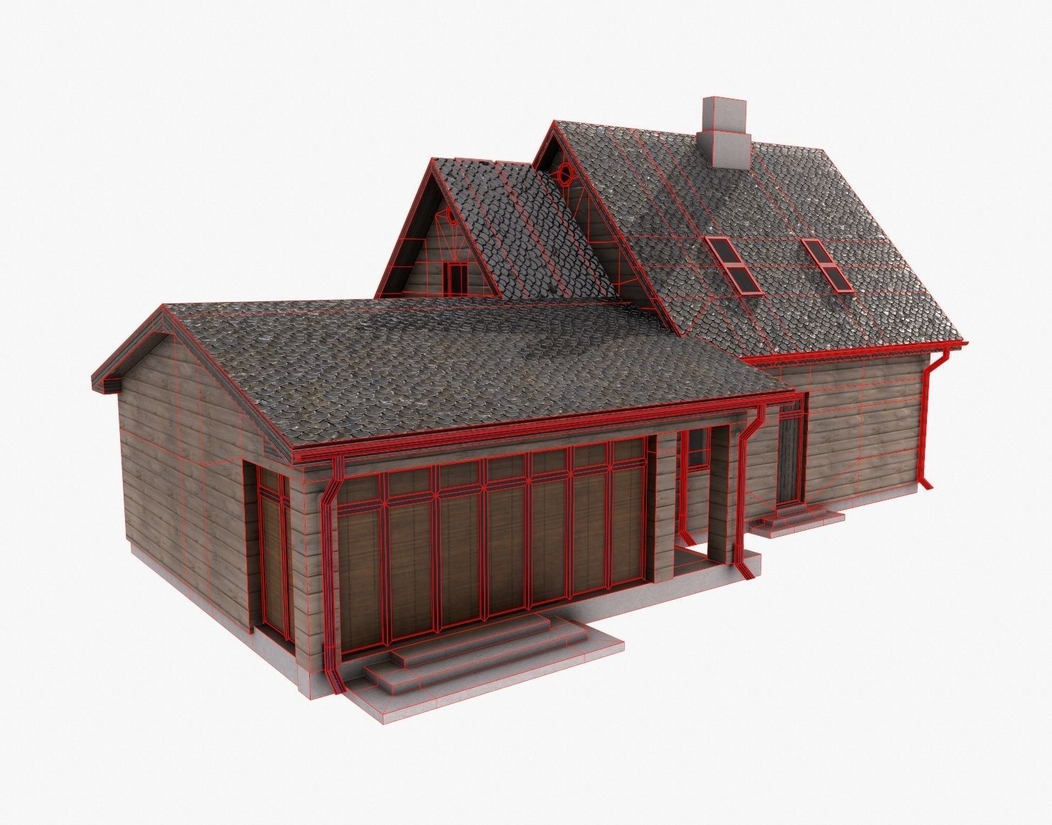 Building 002 Low-poly 3D model_8