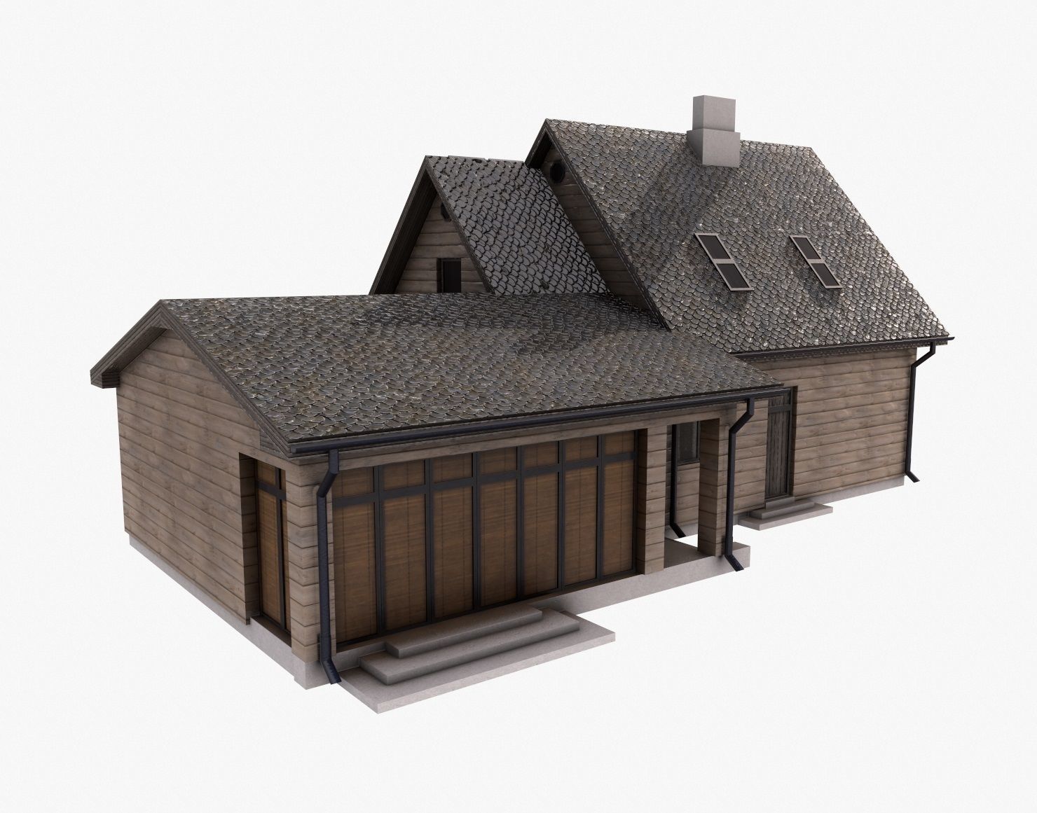 Building 002 Low-poly 3D model_2